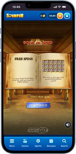 Spelmenu slot